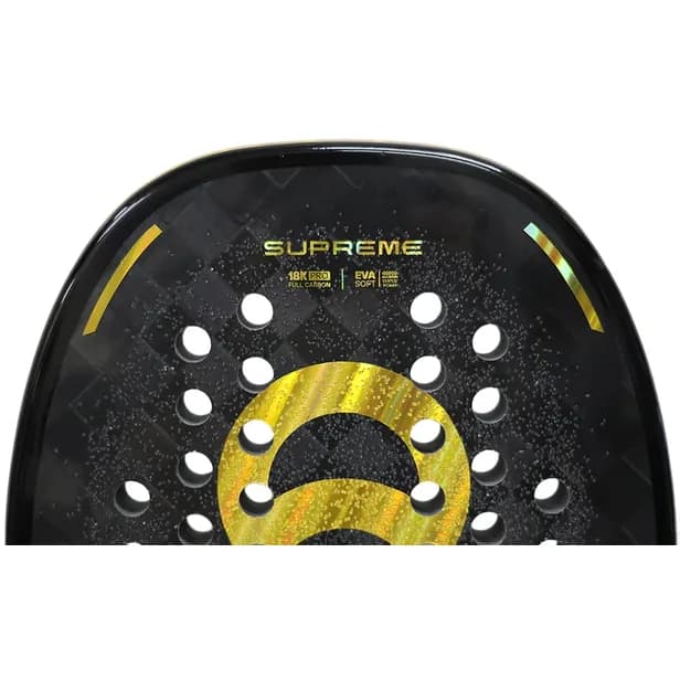 Raquete de Beach Tennis Joog Supreme 18K Pro Full Carbon EVA Soft Preto/Dourado