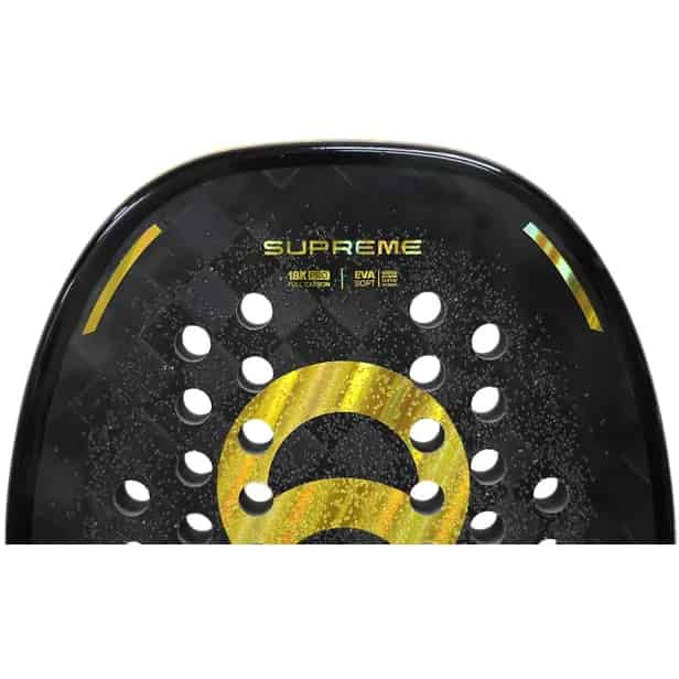 Raquete de Beach Tennis Joog Supreme 18K Pro Full Carbon EVA Soft Preto/Dourado