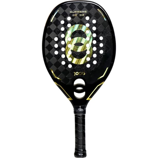 Raquete de Beach Tennis Joog Supreme 18K Pro Full Carbon EVA Soft Preto/Dourado