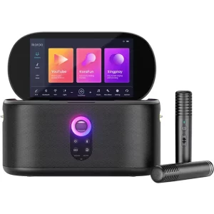 Speaker de Karaokê Joog Shell S1 180W Tela 10,1" 2x Microfones sem fio