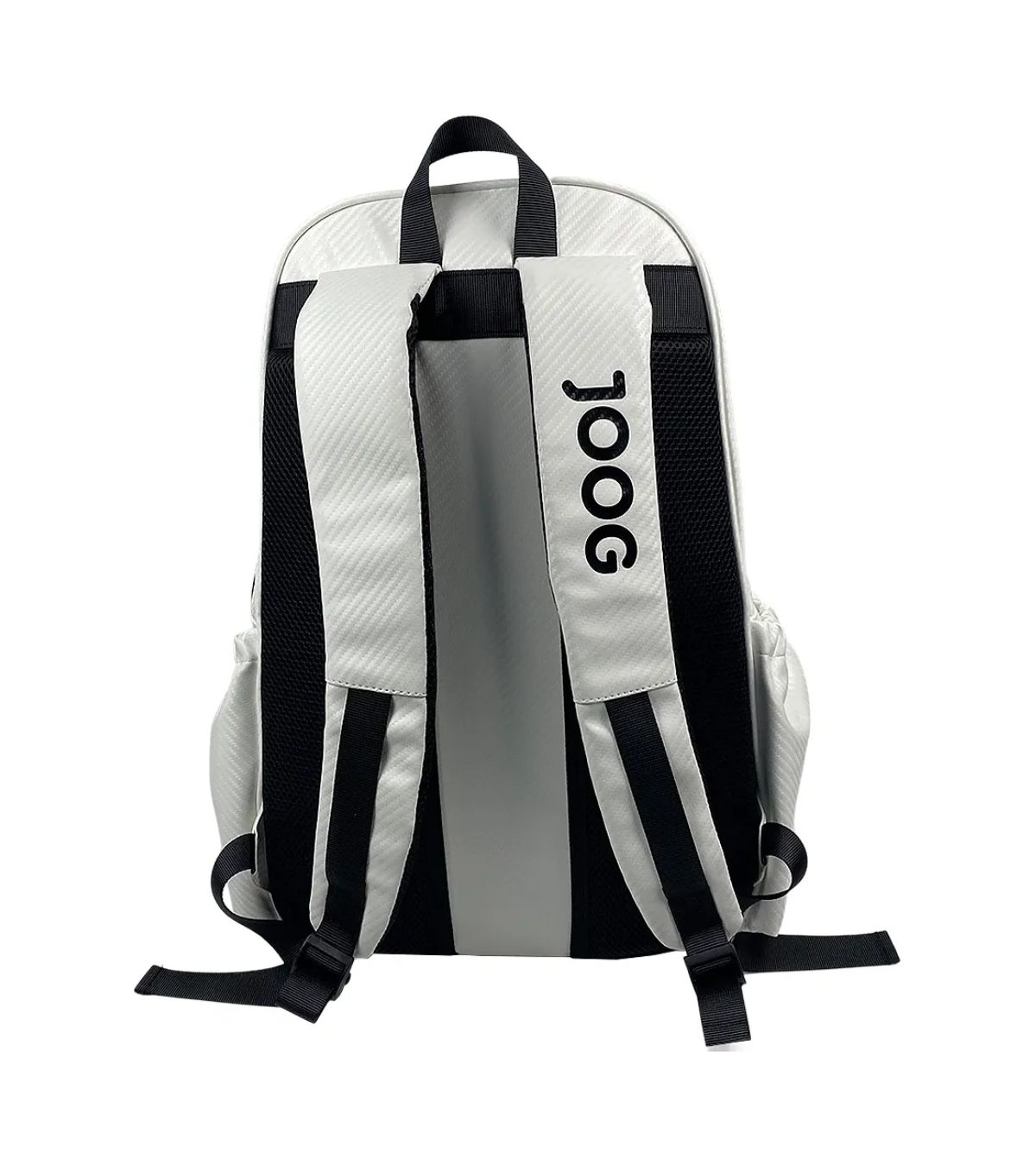 Mochila raqueteira branca Joog Dynamic J1 em uso esportivo