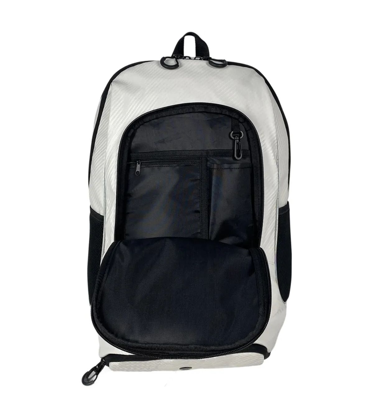 Mochila branca JOOG com compartimentos organizadores