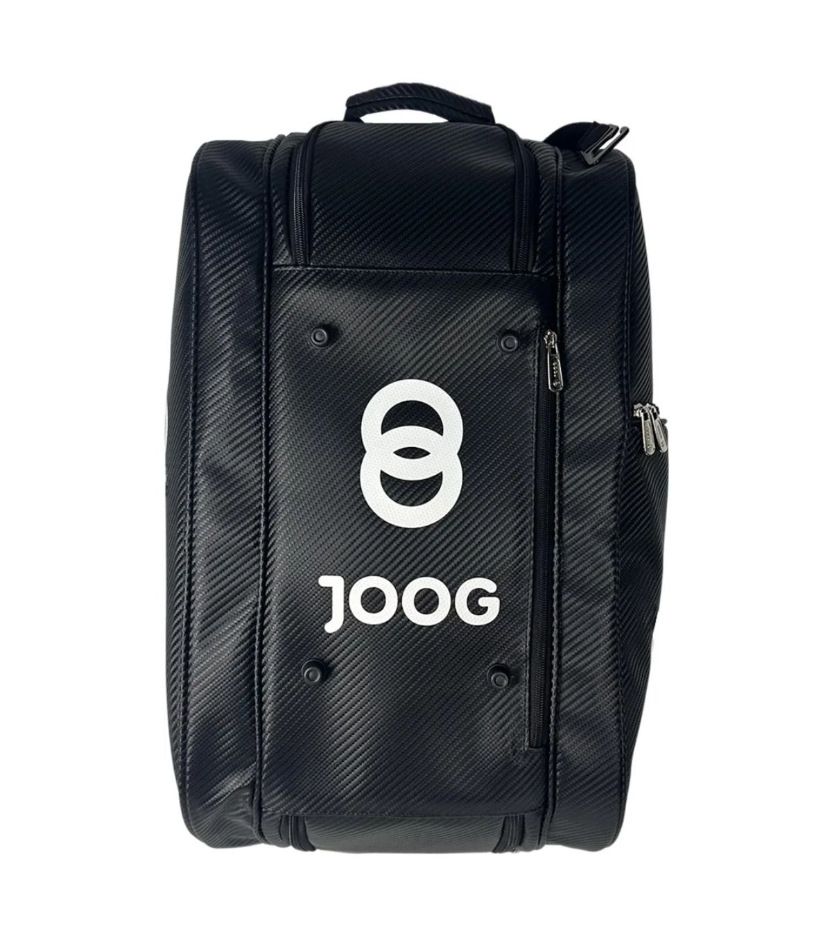 Raqueteira com compartimentos organizados para acessórios e equipamentos