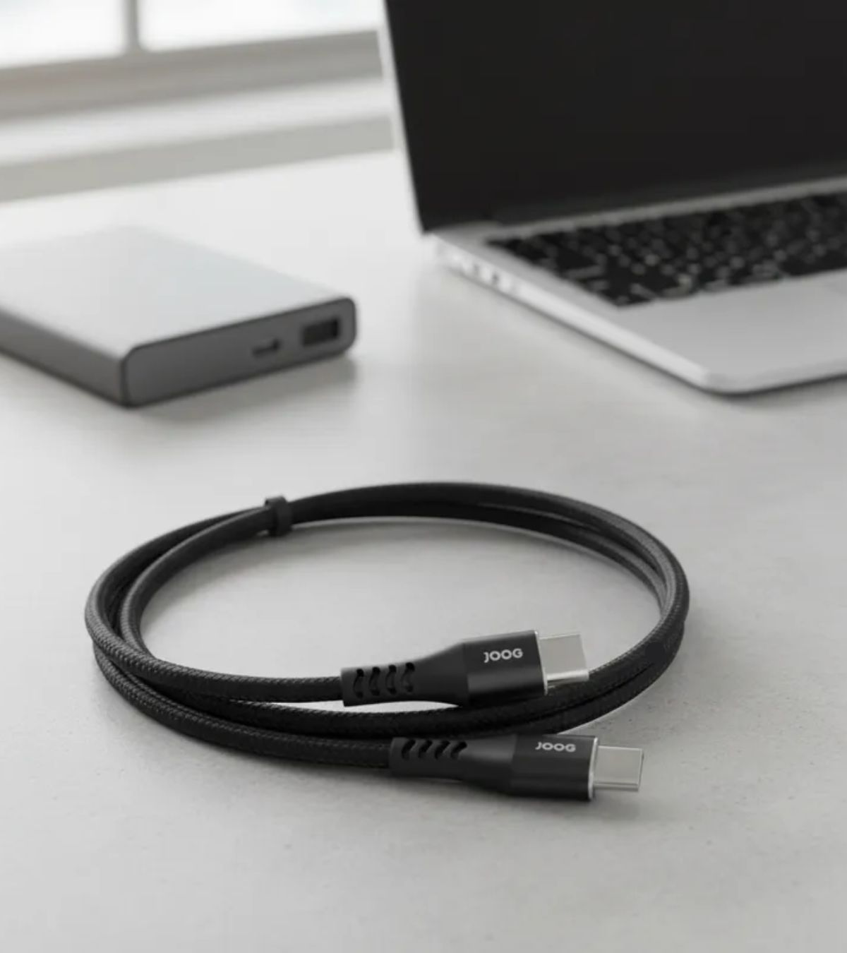 Cabo USB-C para USB-C Joog 1,8m com revestimento em nylon trançado