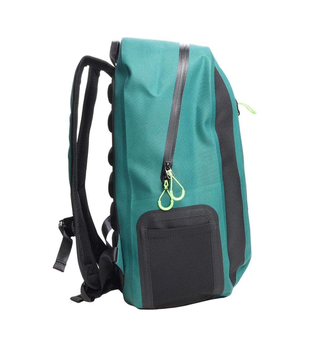 Compartimentos da mochila impermeável Joog verde