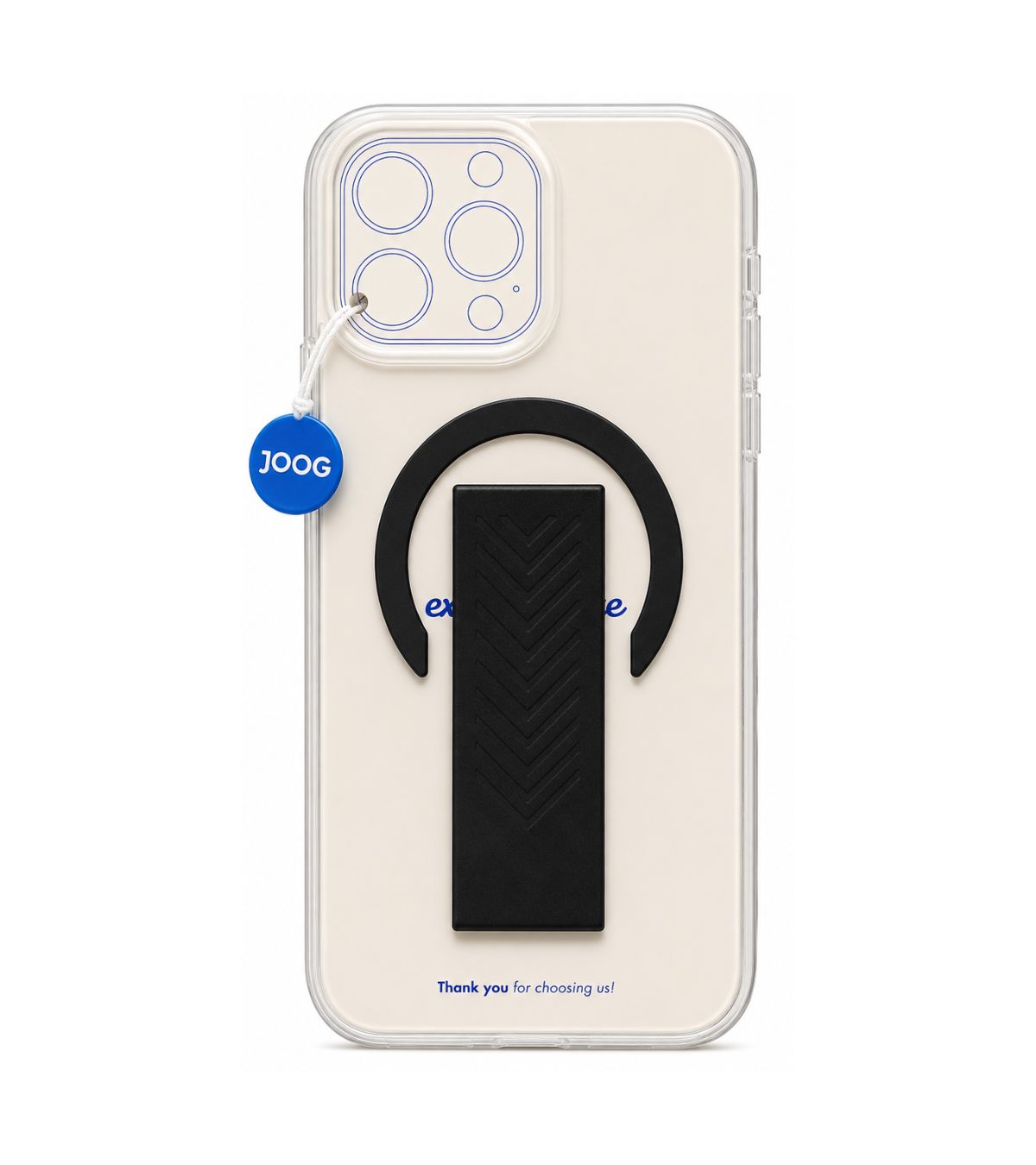 Capa Sport Hybrid Silicone Band Joog transparente e preta para iPhone 16 Pro Max