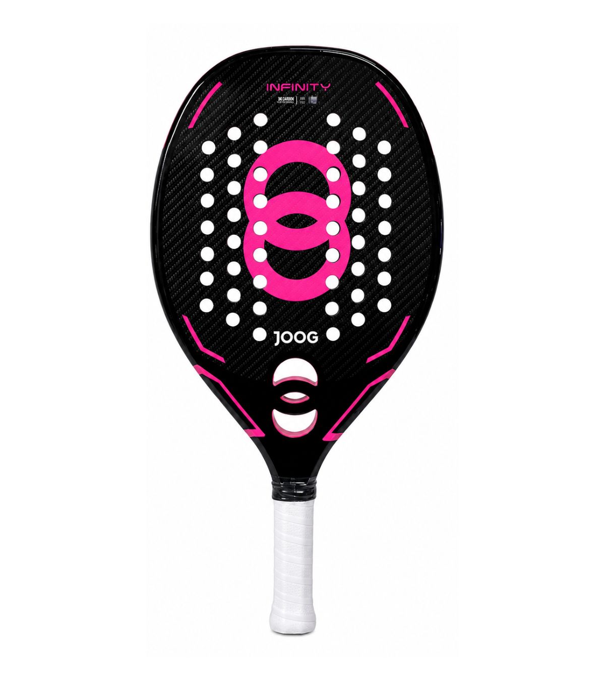 Raquete Beach Tennis JOOG Infinity 3K Pro Full Carbon Preto e Rosa