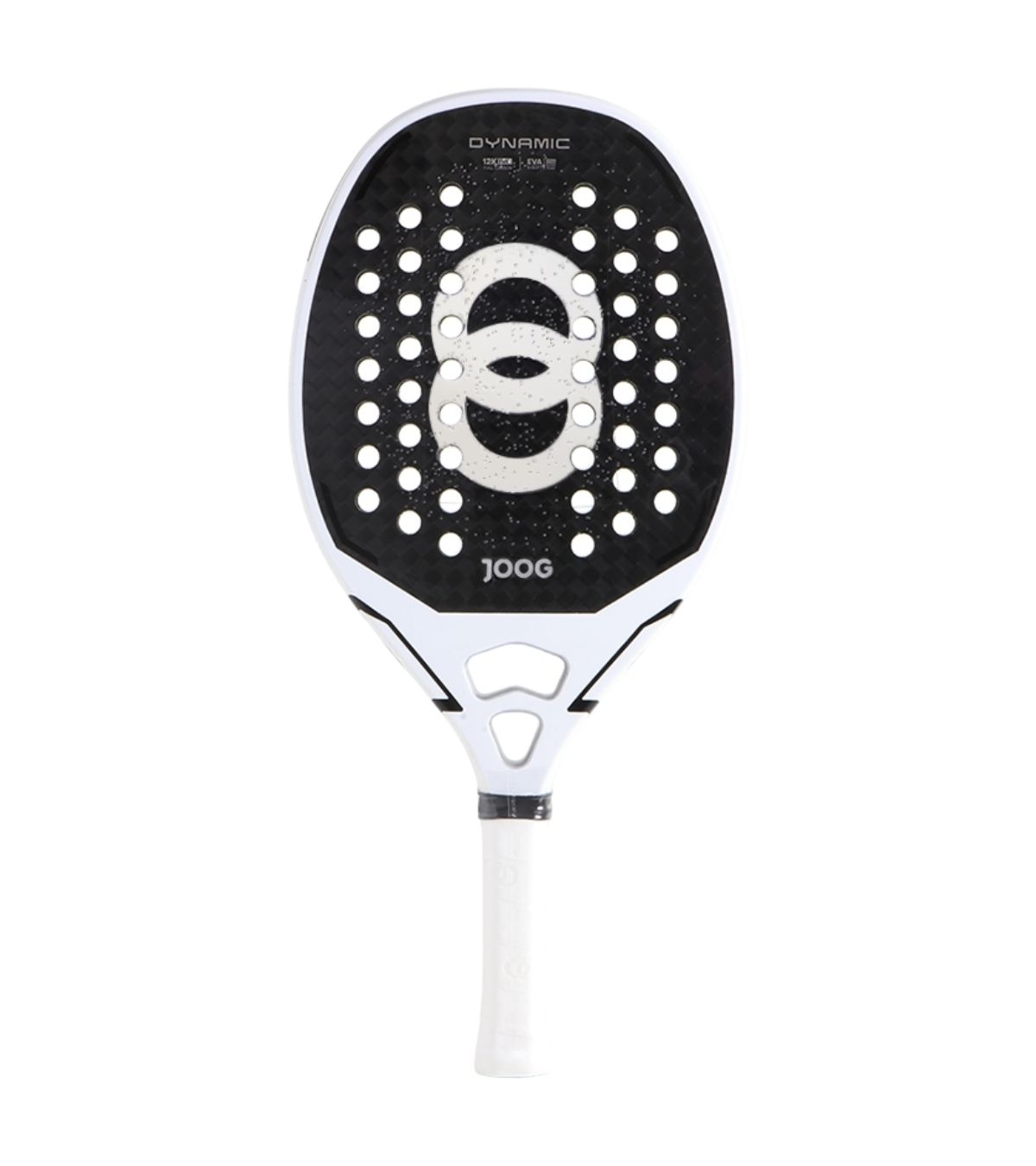 Raquete Beach Tennis JOOG Dynamic 12K Pro Full Carbon Preto e Branco