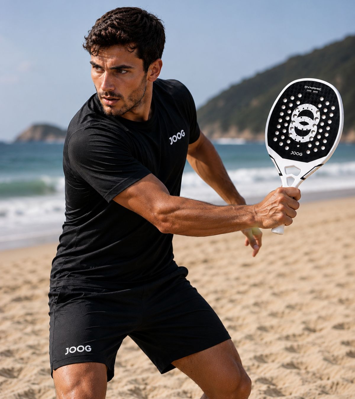 Raquete Beach Tennis JOOG Dynamic preto e branco