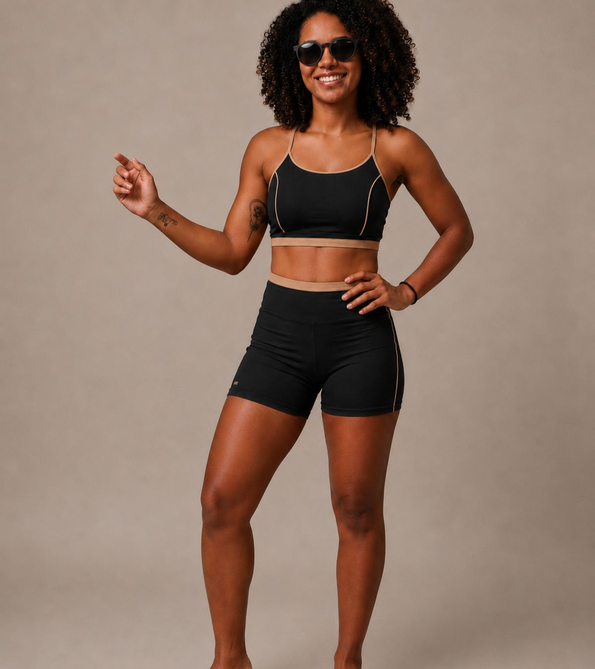 Top fitness JOOG Preto Camurça com sustentação