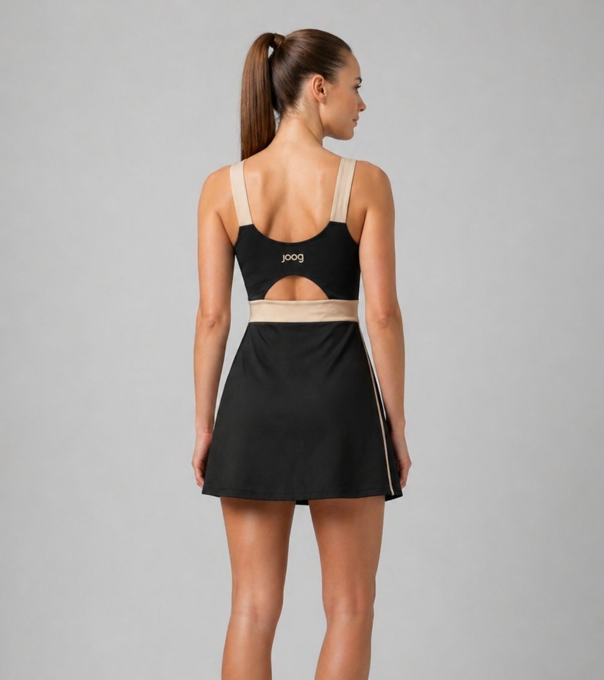 Vestido JOOG Preto para beach tennis academia e caminhada