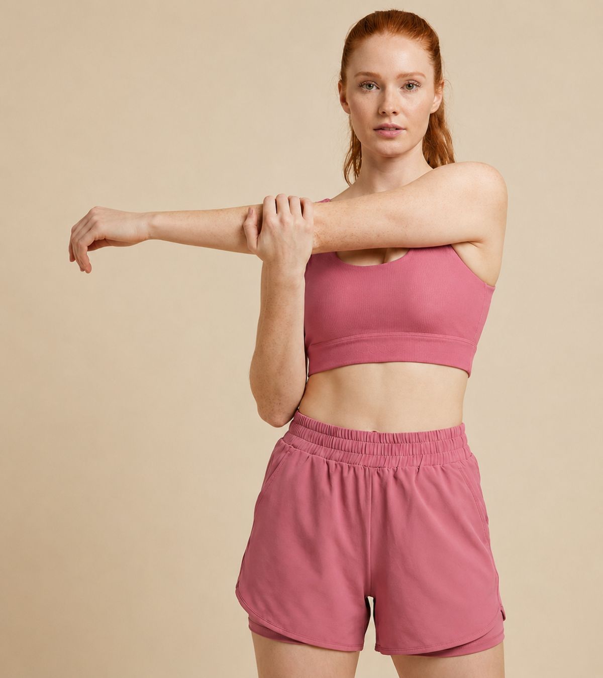 Top fitness JOOG Blush com modelagem anatômica