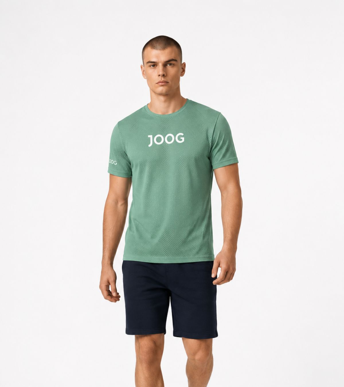 Camiseta fitness JOOG azul microperfurada