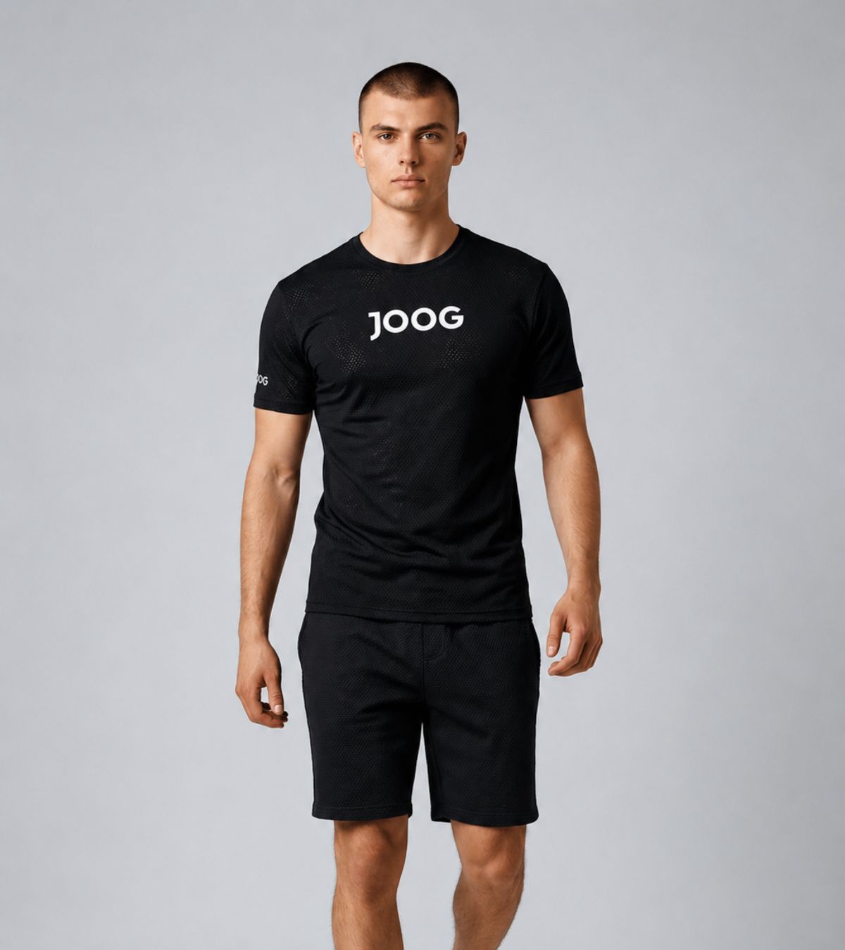 Camiseta fitness JOOG preta microperfurada