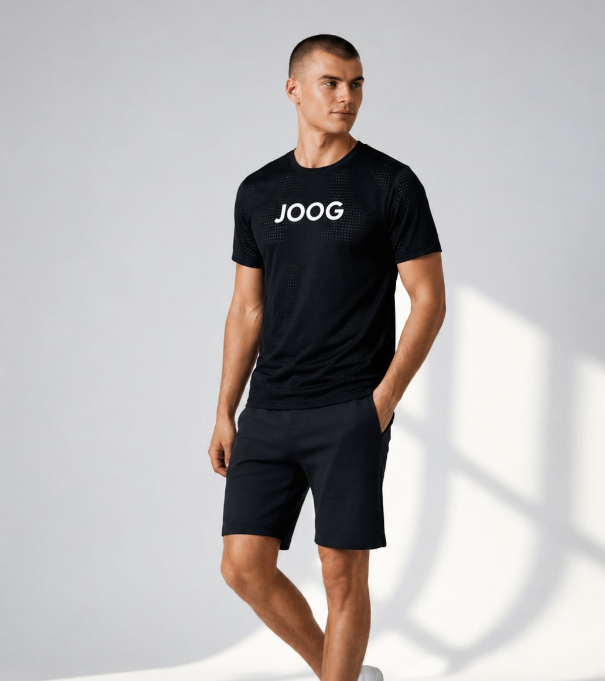 Camiseta esportiva JOOG preta respirável