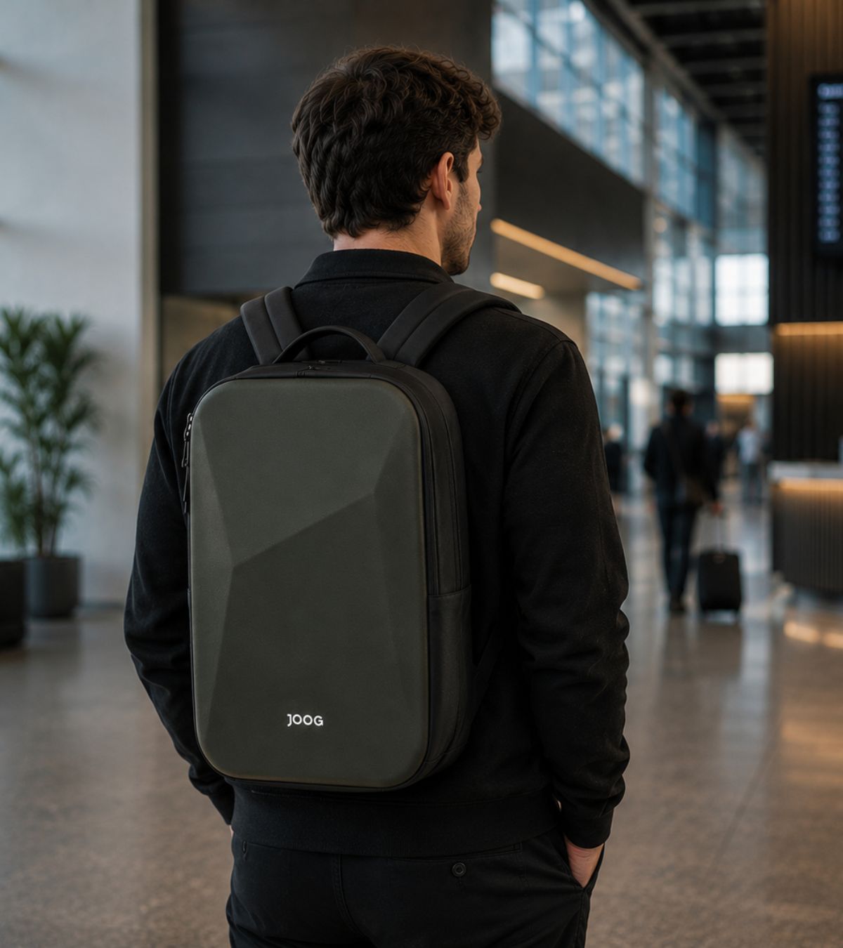 Mochila Joog verde moderna para trabalho e viagens