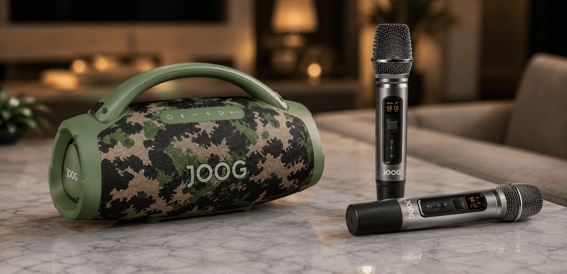 Karaokê com microfones JOOG One HiFi