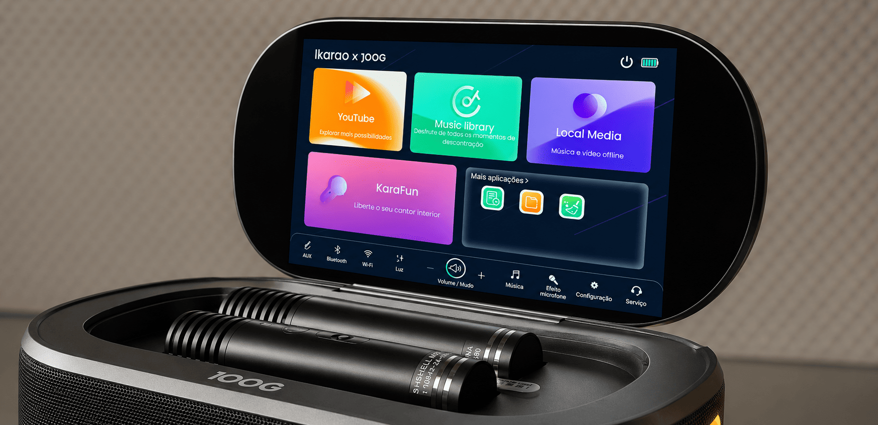 Tela touch da JOOG Ikarao S1 com sistema Android