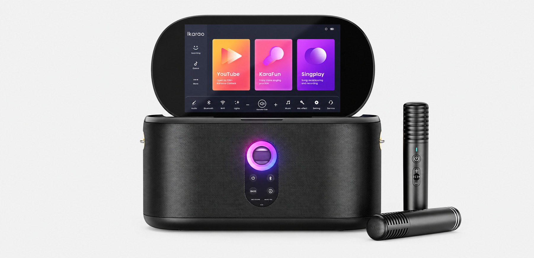 JOOG Ikarao S1 com microfones sem fio e alça para transporte