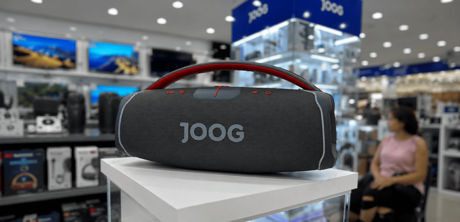Caixa de Som Joog Pair X com microfone sem fio