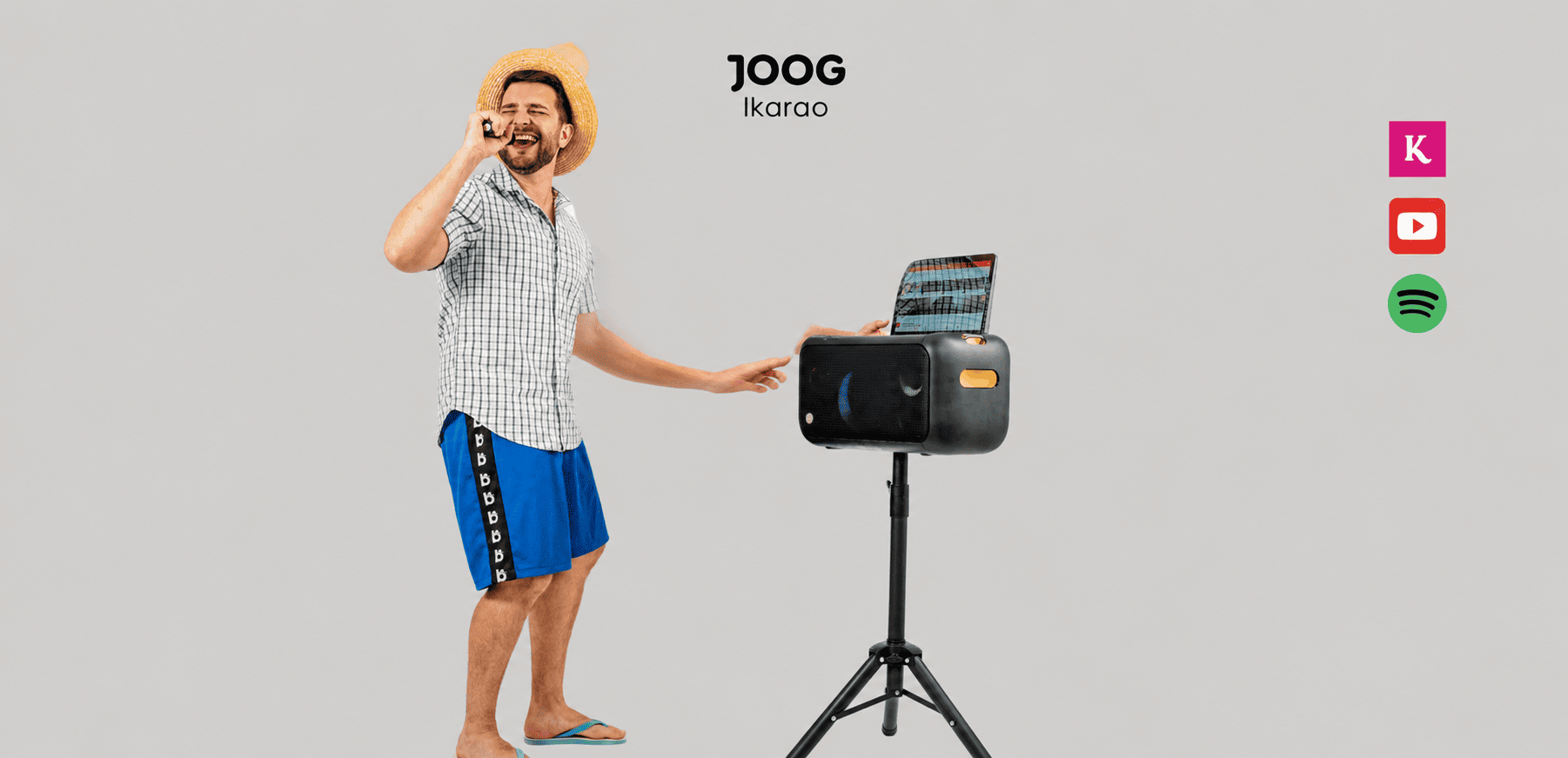 JOOG Ikarao X1 com tela touch e microfones sem fio